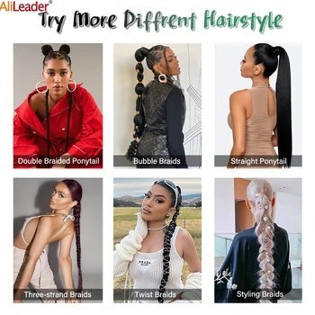 DIY Örgülü At Kuyruğu Uzatma 26 İnç Yaki Düz At Kuyruğu Etrafında Sarın Siyah Sarışın Sentetik saç parçası Kadınlar İçin Günlük Giyim
