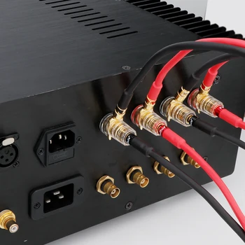Çift XP 4N oksijensiz Bakır HiFi Hoparlör Kablosu Ev Geliştirme Surround Tel Amplifikatör Hoparlör Kablosu Muz Fiş Kablosu