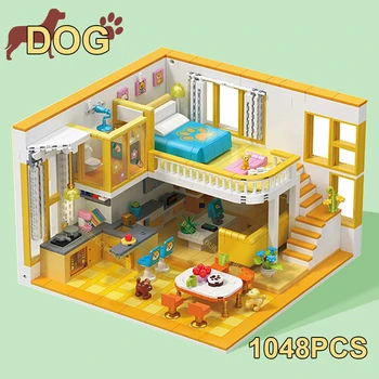 1048 ADET Yatak Odası Mimari Yapı Taşları Şehir Arkadaşlar Oyun Evi Seti Daire Mutfak Modeli Mikro Tuğla Oyuncak Kız Hediyeler İçin