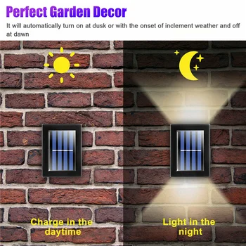 LED güneş Duvar su geçirmez açık alan aydınlatması yukarı ve Aşağı Duvar Lambası Balkon Sundurma Aydınlık Aydınlatma Yard Bahçe Dekor Gece ışıkları
