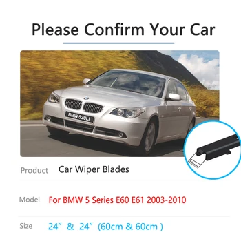 BMW 5 Serisi için E60 E61 2003 ~ 2010 Ön cam silecek lastikleri Kauçuk Şerit Dolum Cam Oto Yedek Parçaları Temizleme Fırçaları