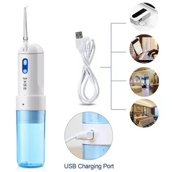 Oral Irrigator USB Şarj Edilebilir diş duşu Taşınabilir diş su jeti 200 ML Su Deposu Su Geçirmez Diş Temizleyici