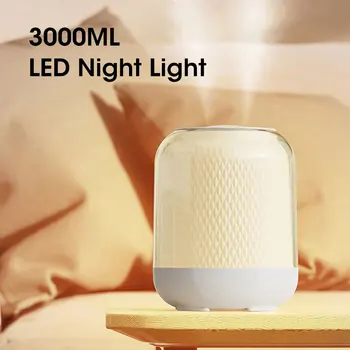 Yeni 3000ML Hava Nemlendirici Çift Meme LED Ekran Büyük Kapasiteli Dört Dişli Ev Gece Lambası uçucu yağ Difüzör Doğa