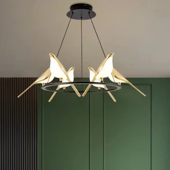 Iskandinav modern LED kolye ışıkları Saksağan kuş avizeler lamba iç mekan aydınlatması yatak odası mutfak oturma odası ev dekor lambaları
