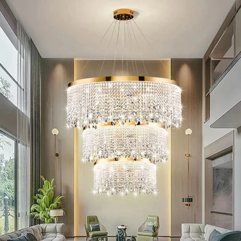 Modern Led kristal avize oturma odası ışık yemek odası tavan lambası mutfak kolye ışık ev aydınlatma dekor