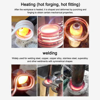 Yüksek frekanslı indüksiyon ısıtma makinesi söndürme dövme torna bıçağı kaynak eritme altın, gümüş, bakır ve alüminyum kalay