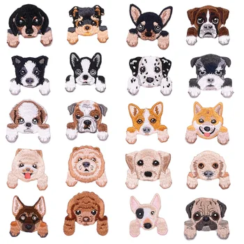 20 Adet Sevimli Köpek Demir On İşlemeli Yamalar Giyim Aplikler, Çeşitli Mini köpek Dikmek Çanta Kot Ceketler yama Dekoratif