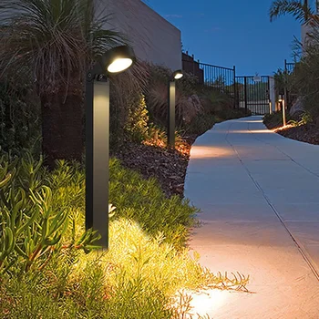 60/80CM 10W LED bahçe sütun ışığı spot açık peyzaj çim lambası alüminyum Modern Villa avlu yol direkleri ışık