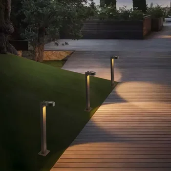 60/80CM 10W LED bahçe sütun ışığı spot açık peyzaj çim lambası alüminyum Modern Villa avlu yol direkleri ışık