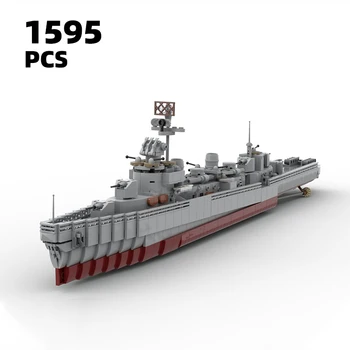 Askeri MOC Fletcher fırkateyn yapı taşı Savaş Gemisi kiti Donanma savaş gemisi modeli Ordu silah tuğla seti Silah cruiser Araç oyuncak