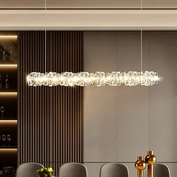 Modern ışık lüks kristal Led avize oturma odası yemek odası yemek masası Bar toplantı odası kişilik asılı avize