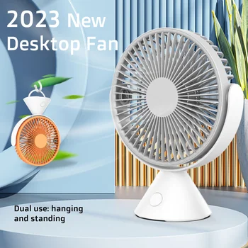 2023 Yeni Masaüstü Mini Fan Taşınabilir USB Şarj Edilebilir Güçlü Rüzgar ile 3 Hız Düşük Gürültü Ofis Kamp için Açık