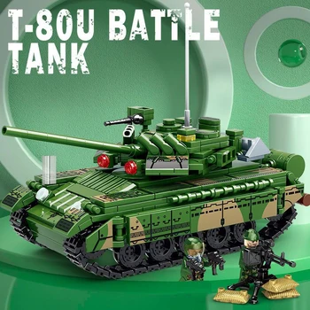 Askeri Araçlar T-80 ana muharebe tankı SSCB ABD Yapı Taşları Dünya Savaşı 2 Ordu Aksiyon Figürü Tuğla Kiti ww2 Modeli Çocuk Oyuncakları