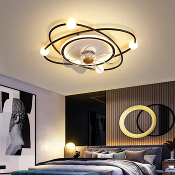 Led tavan vantilatörü ışıkları Uzaktan kumanda Akıllı Düşük Gürültü Elektrikli fan ışık Yatak odası yemek Odası Oturma Odası Dekor fan lambası