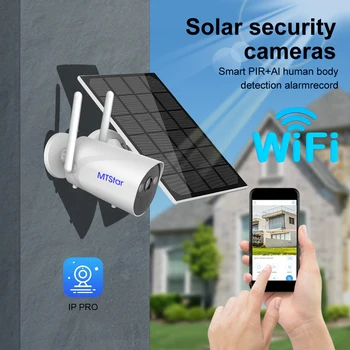 MTStar 3MP Bullet kablosuz wifi ip kamera açık hava koşullarına dayanıklı dahili 4 * 18650 lityum-iyon pil güvenlik Güneş kamera