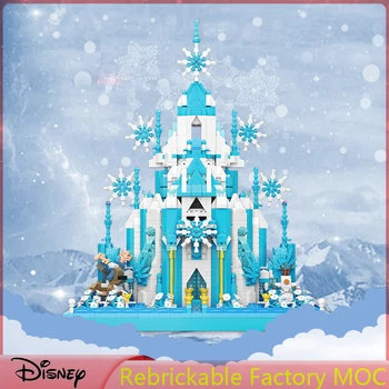 Disney 2022 YENİ Buz Prenses Kale 3368 adet Rüya Evi Modeli Mikro Elmas yapı tuğlaları Oyuncaklar Dıy Kızlar Noel Tatil Hediyeler