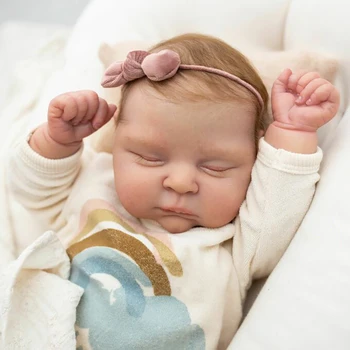 21 İnç Yeniden Doğmuş Bebek Kiti Şeftali Yumuşak Dokunmatik Taze Renk Bitmemiş Boyasız DIY Bebek Parçaları