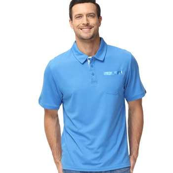 Erkek Kısa Kollu Yaka Golf Spor Polo Gömlek Hızlı Kuru Ter emme Rahat Fit Golf T-Shirt