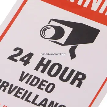 P82A 10 adet/grup Su Geçirmez PVC CCTV Video güvenlik etiketi Uyarı İşaretleri