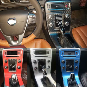 Araba-Styling 3D 5D Karbon Fiber Araba İç Merkezi Konsol Renk değişim kalıp Sticker Çıkartmaları Volvo V60 S60 2011-2018
