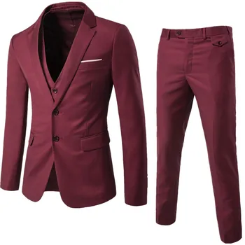 Takım elbise + Ceket + Pantolon 3 Parça Setleri / Güzel Vogue Erkekler iş elbisesi / Erkek Blazers Ceket + Pantolon + Yelek / S-6XL