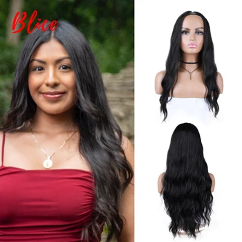 Blice 60 CM uzun dalga sentetik Cosplay V kısmı peruk Knekalon ısı doğal dayanıklı siyah tüm renk mevcut kadınlar için 22 inç
