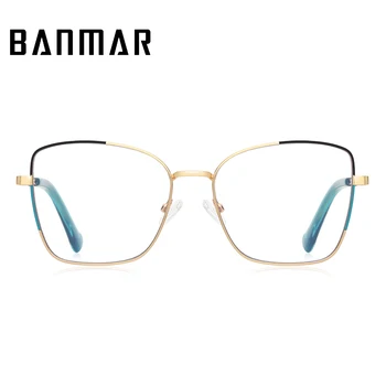 BANMAR yeni moda Anti mavi ışık gözlük kadınlar Metal düz ayna gözlük çerçeveleri bilgisayar Ray engelleme kadın gözlük