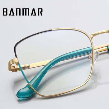 BANMAR yeni moda Anti mavi ışık gözlük kadınlar Metal düz ayna gözlük çerçeveleri bilgisayar Ray engelleme kadın gözlük