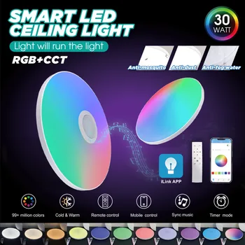 Yeni ve benzersiz dinamik RGB renkli LED tavan lambası akıllı APP karartma üç önleme ışık sınır ötesi Ultra ince