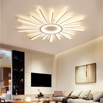 Modern LED güneş tavan ışık Led tavan avize oturma odası yatak odası tavan lambası ev avize uzaktan kısılabilir aydınlatma
