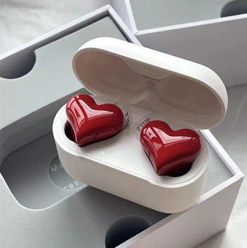 Japonya Orijinal Kablosuz Kulaklıklar Kırmızı Kalp Şeklinde Kulaklık kadın Bluetooth Kulaklık Yüksek Kalite Kalp Kulakiçi Ücretsiz Kargo