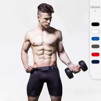 6 Renkler Yaz erkek Spor fitness şortu Elastik Yumuşak Koşu Tayt Pantolon Hızlı Kuru Nefes Eğitim Koşu Spor