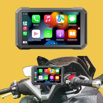 7 İnç Motosiklet Navigasyon Kablosuz Android Otomatik Su Geçirmez Taşınabilir GPS Navigator Ekran Motosiklet Apple Carplay Ekran