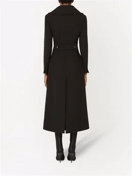 Siyah Kaşmir Uzun Kadın Palto Kış Tasarımcı Kalın Ayak Bileği Uzunluk Custom Made 1 Adet Sıcak Ceket Örgün Balo Elbise Trençkot
