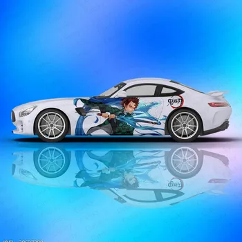 Kamado Tanjirou iblis avcısı Araba Çıkartması Yan Grafik kaplama Vinil Modifiye Otomobil Parçaları Araba Sticker kız özel resim DIY Anime