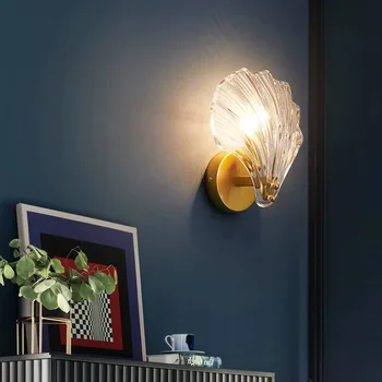 Kristal Cam Ginkgo Biloba Duvar Lambası Modern Minimalist Led iç mekan aydınlatması Oturma Odası Yatak Odası Çalışma Odası TV Arka Plan Dekor
