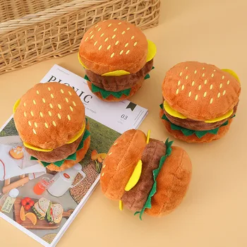 Yeni Pet Oyuncak Burger Şekli Diş Değirmeni Diş Temizleyici Bite Dayanıklı Kendini Gevşeme Eğitim Sondaj peluş oyuncak Pet Malzemeleri