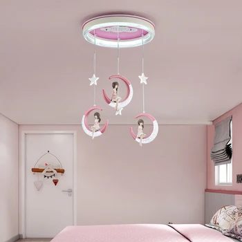 Kolye lamba Led sanat avize ışık odası dekor Modern kız yatak odası dekoratif yemek odası tavan kapalı iç çocuk tavan