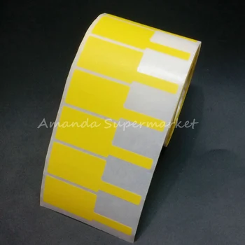 Ağ Kablosu Etiket Etiket 70x24mm 1000 Adet 50 Parlak PET P Şekli Sarı Renk Su Geçirmez Yırtılmaz yağa dayanıklı