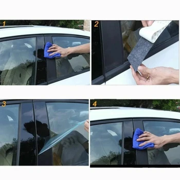6 ADET Araba Pillar Mesajları Pencere ayar kapağı Skoda Octavia 2015-2018 İçin 2019 Pencere Ayna Etkisi Filmi Araba B Sütun Çıkartmalar