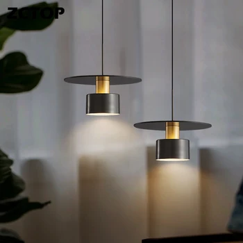 Postmodern Led bakır avizeler yatak odası başucu LED kolye lamba oturma yemek odası mutfak Bar basit dekor asılı ışık