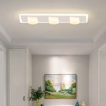 Modern Minimalist Uzun Şerit LED Koridor Tavan Lambası Koridor Giriş Koridor Balkon Vestiyer Ev Yaratıcı Krem Tarzı Lamba